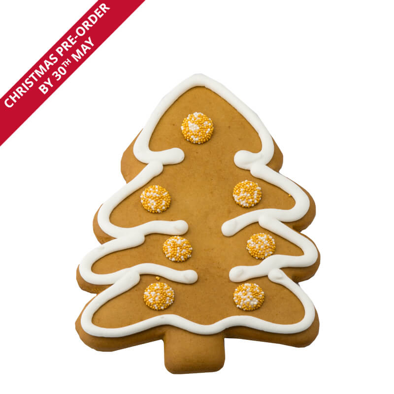Gingerbread Tree with white and gold buttons (Pre-Order Only)