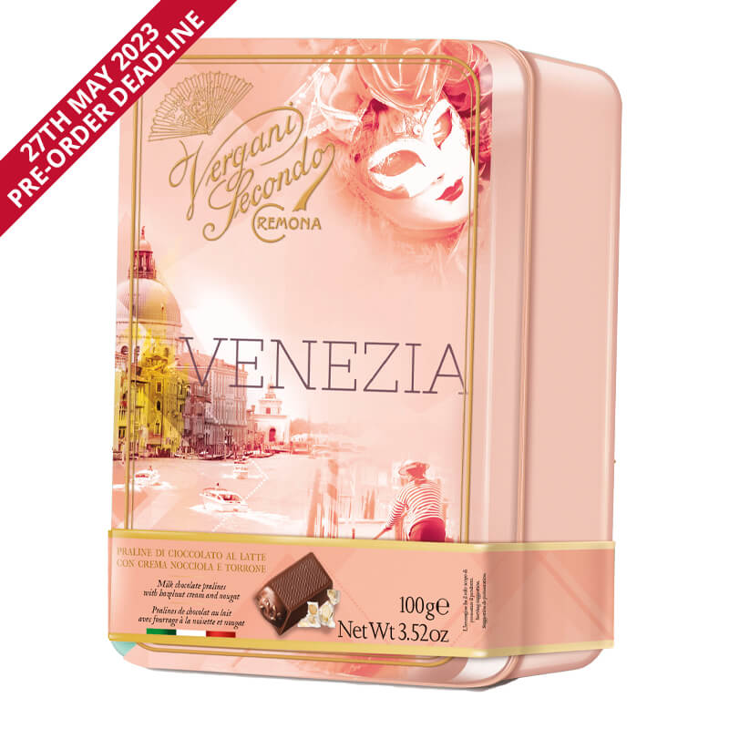 Milk Chocolate Hazelnut Pralines in Venezia Gift Tin (Pre-Order Only)